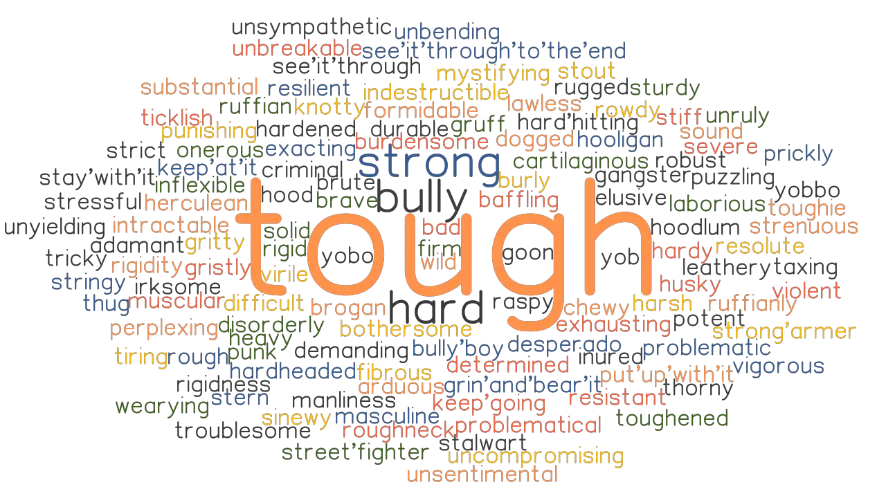 TOUGH Synonyms And Related Words What Is Another Word For TOUGH 