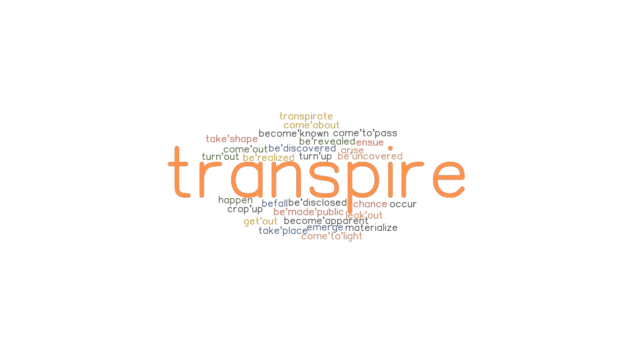Transpire Synonyms And Related Words What Is Another Word For Transpire Grammartop Com