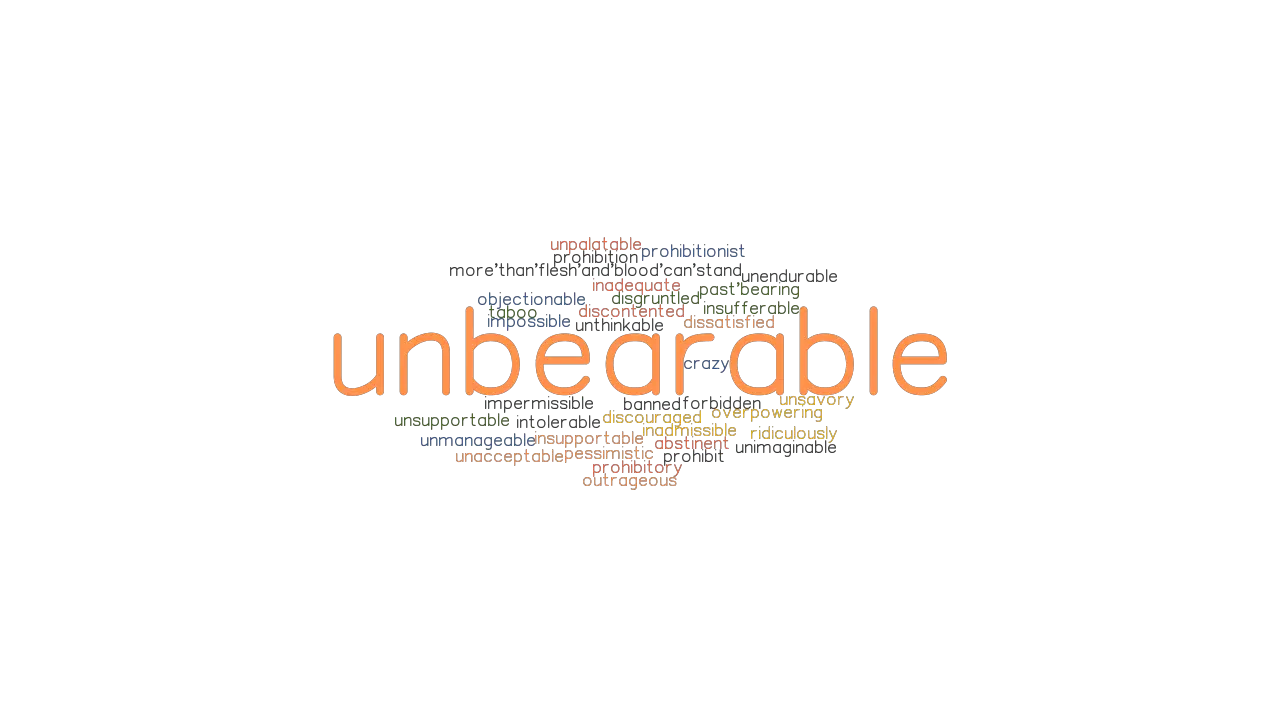 UNBEARABLE Synonyms And Related Words What Is Another Word For 