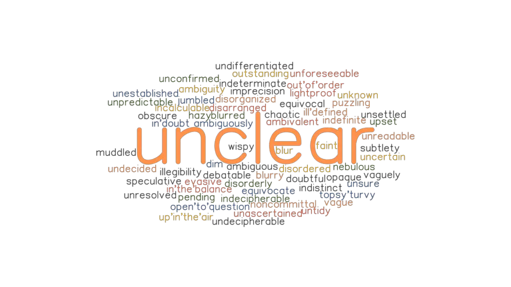 UNCLEAR Synonyms And Related Words What Is Another Word For UNCLEAR 