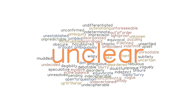 UNCLEAR Synonyms And Related Words What Is Another Word For UNCLEAR 