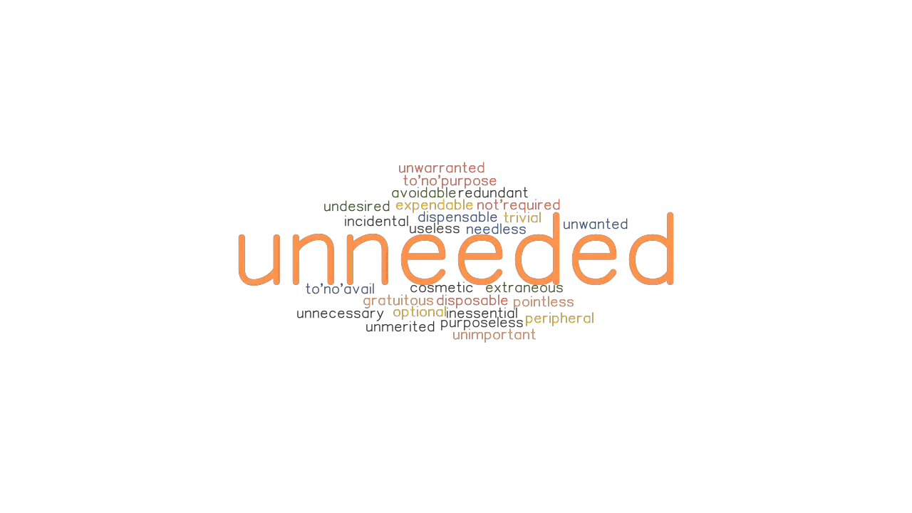 UNNEEDED Synonyms And Related Words What Is Another Word For UNNEEDED 