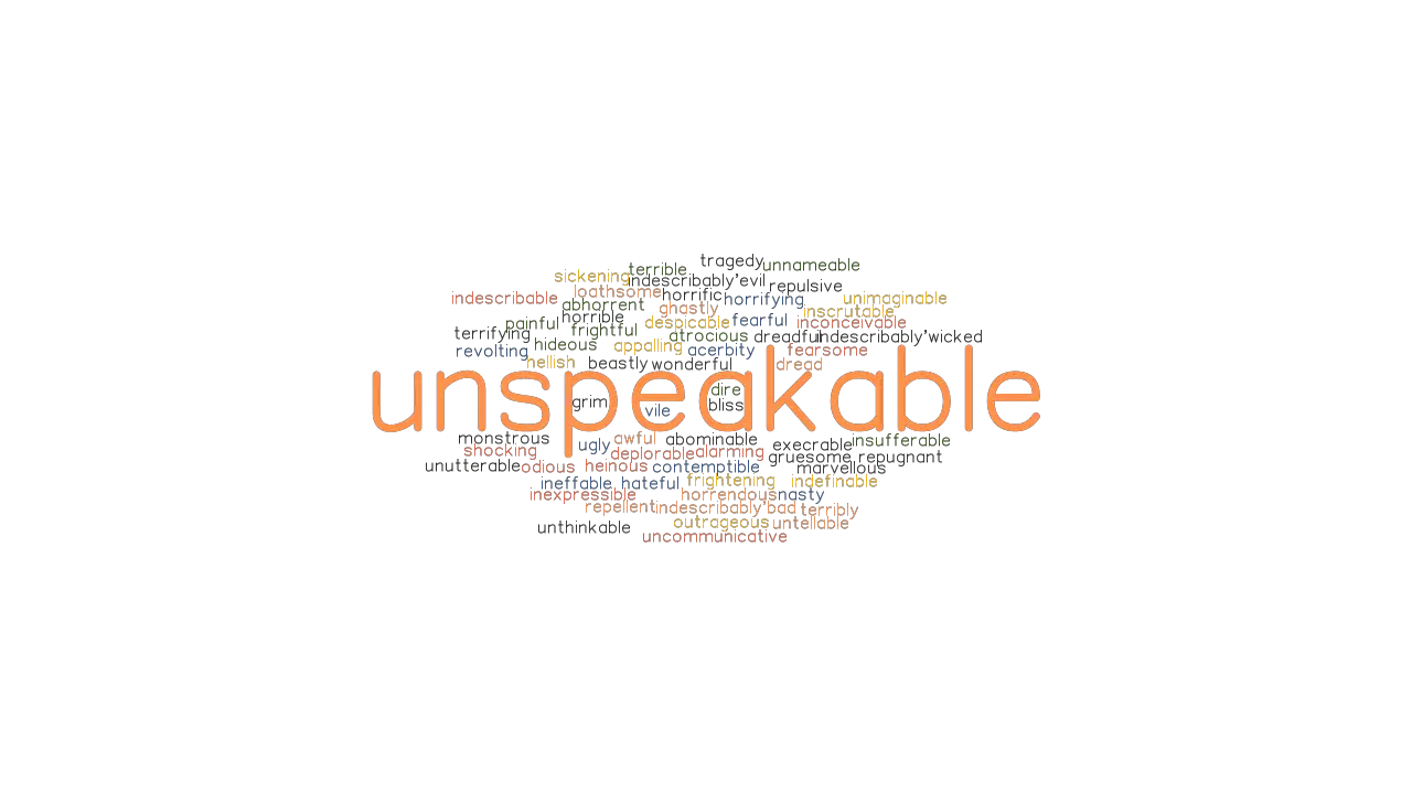 UNSPEAKABLE Synonyms and Related Words. What is Another Word for ...