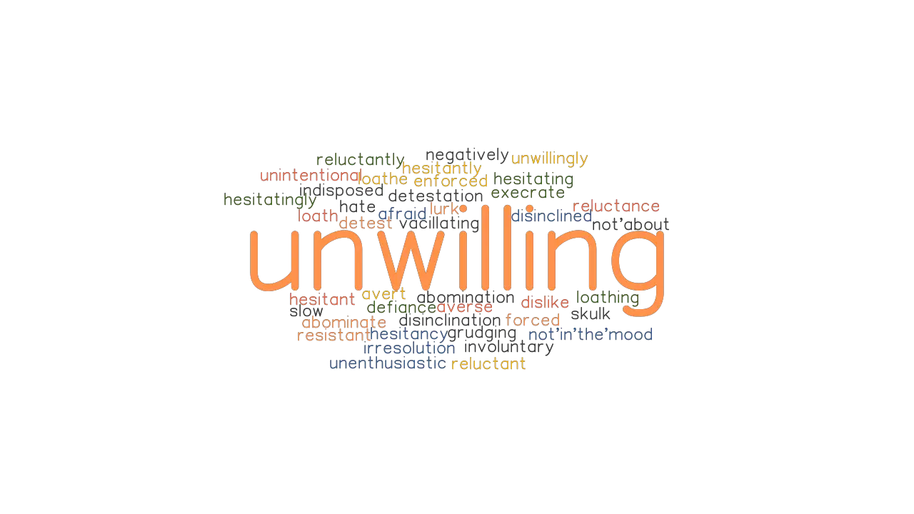 UNWILLING Synonyms And Related Words What Is Another Word For 