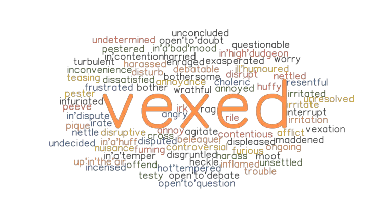 VEXED Synonyms and Related Words. What is Another Word