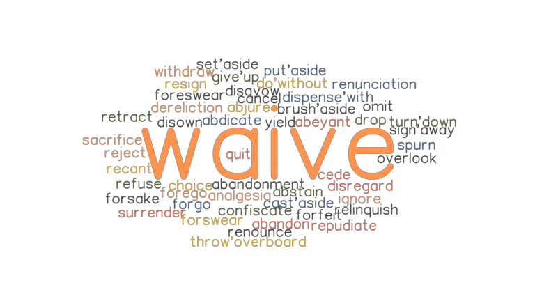 WAIVE Synonyms And Related Words What Is Another Word For WAIVE 