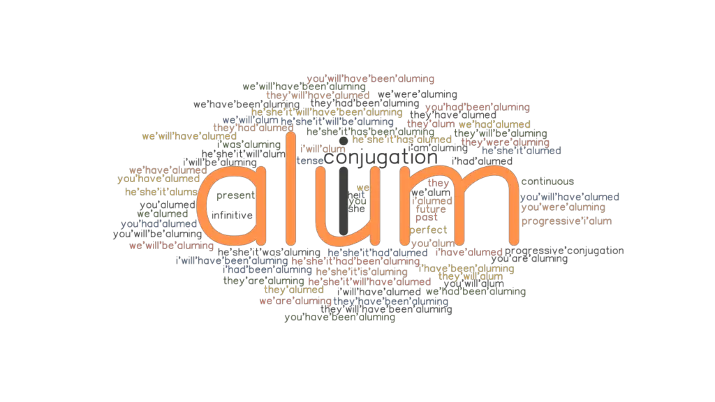 Alum Past Tense Verb Forms, Conjugate ALUM