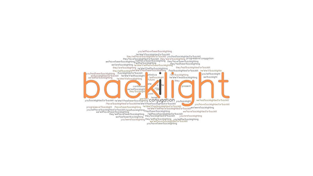 Backlight Past Tense Verb Forms, Conjugate BACKLIGHT