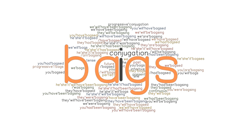 Bags Past Tense Verb Forms, Conjugate BAGS