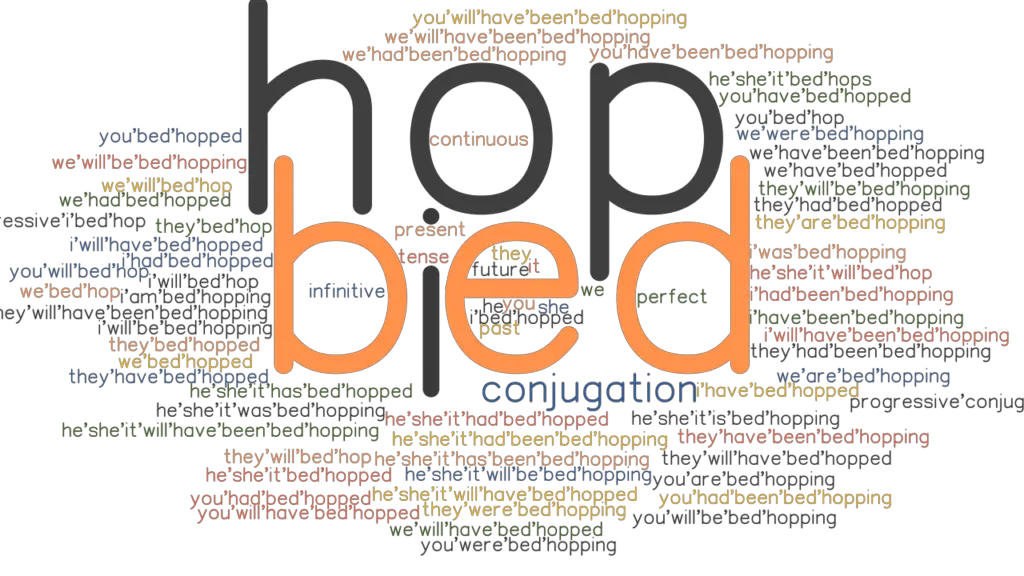Bedhop Past Tense Verb Forms, Conjugate BEDHOP