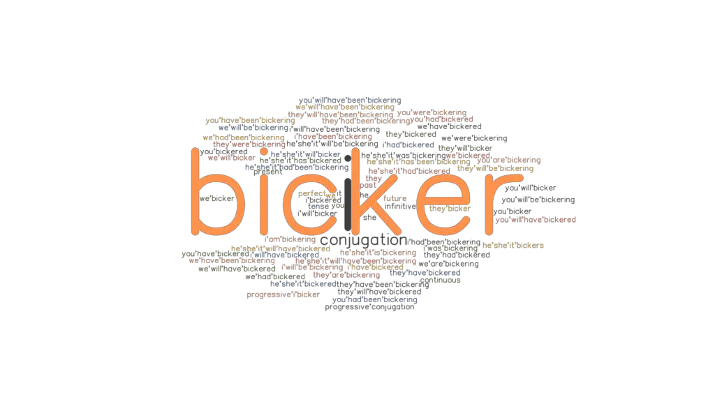 Bicker Past Tense Verb Forms, Conjugate BICKER