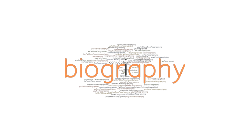 verb forms of biography