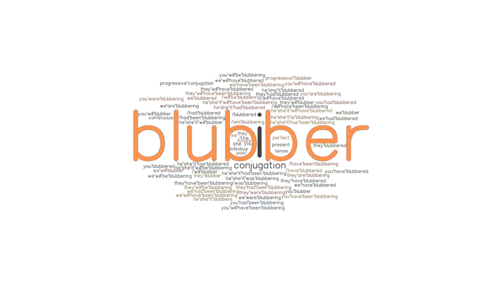 Blubber Past Tense Verb Forms, Conjugate BLUBBER