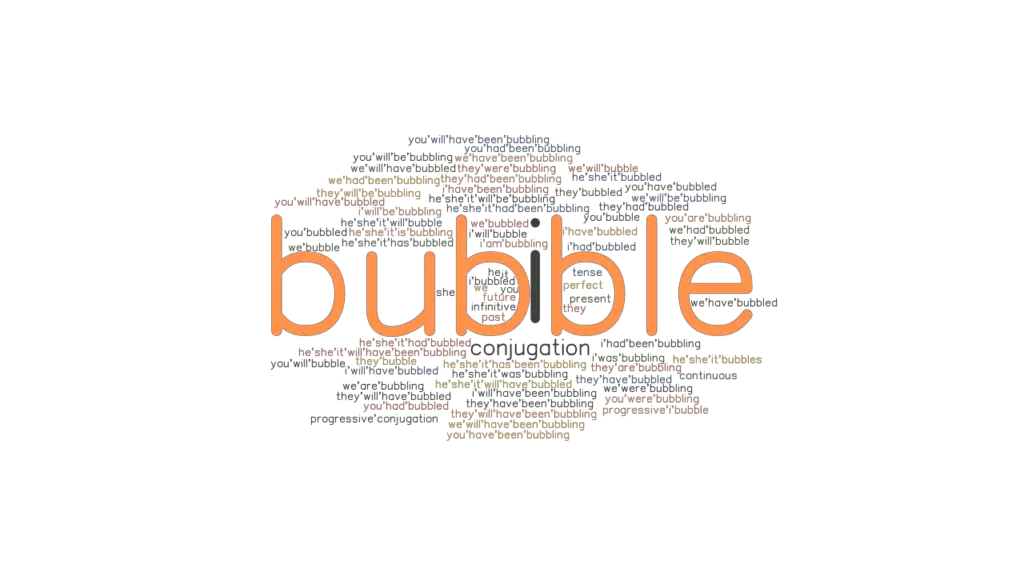 Bubble Past Tense Verb Forms, Conjugate BUBBLE