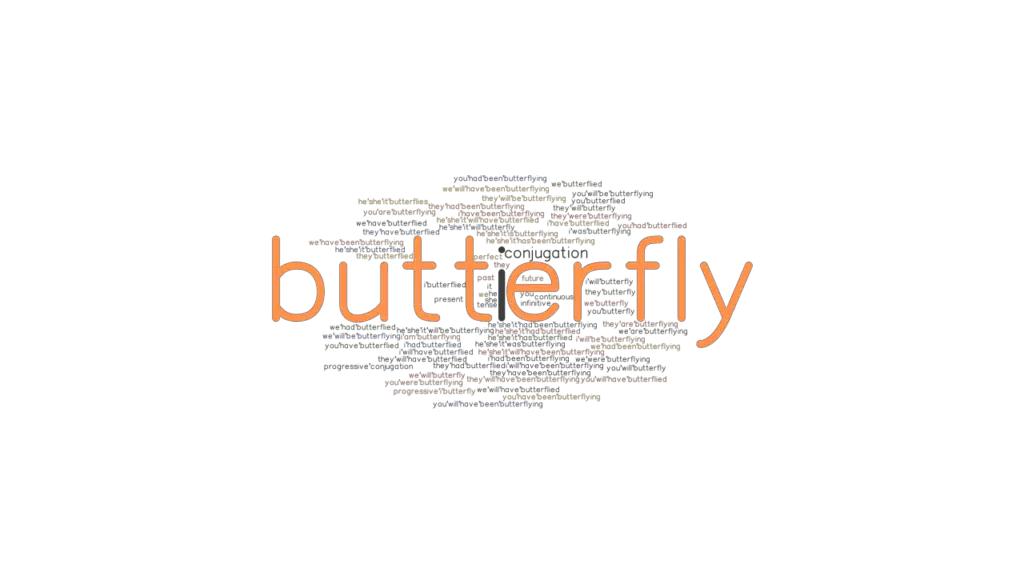 Butterfly Past Tense Verb Forms, Conjugate BUTTERFLY