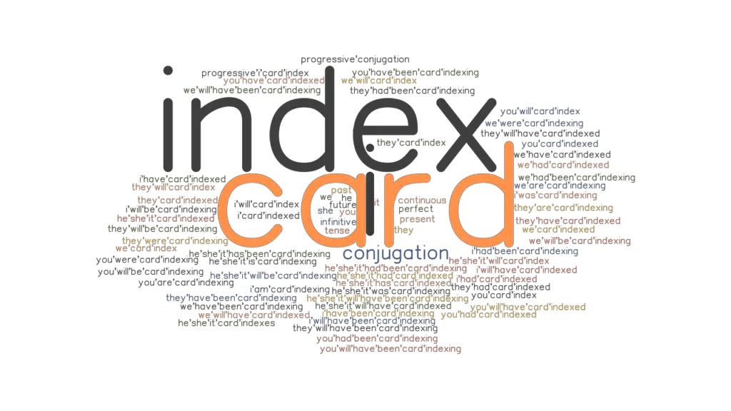 Cardindex Past Tense Verb Forms, Conjugate CARDINDEX