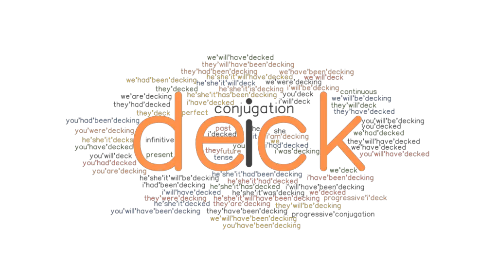 Deck Past Tense Verb Forms, Conjugate DECK