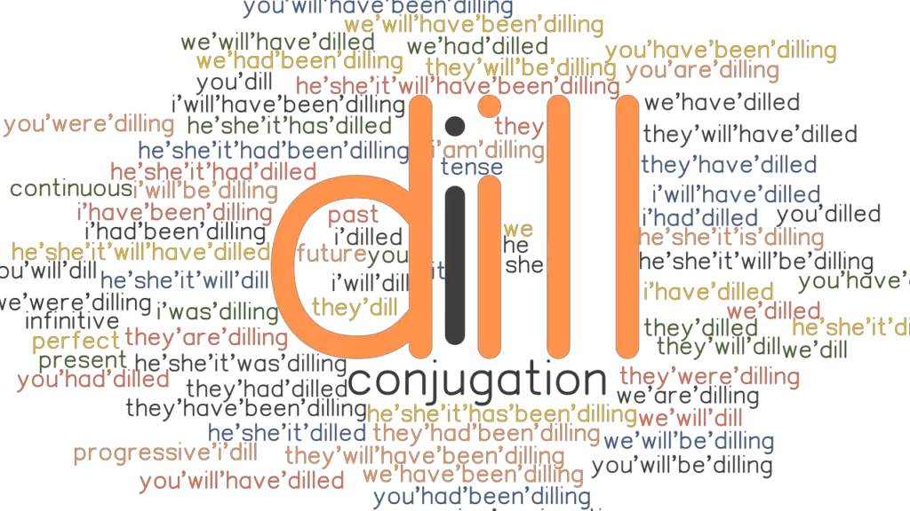Dill Past Tense Verb Forms, Conjugate DILL
