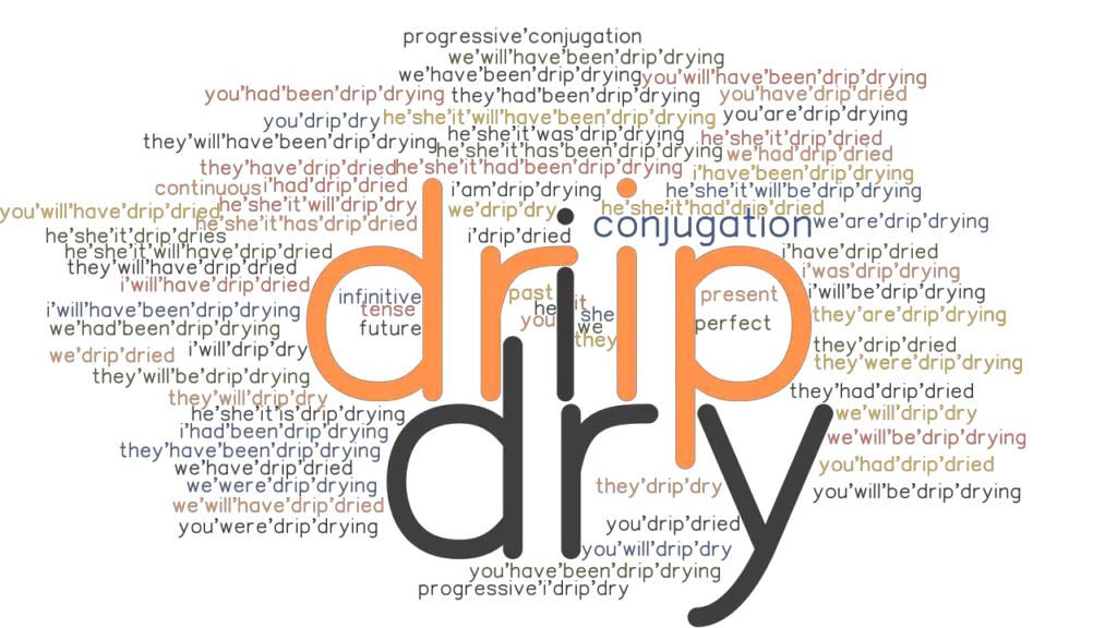Dripdry Past Tense Verb Forms, Conjugate DRIPDRY
