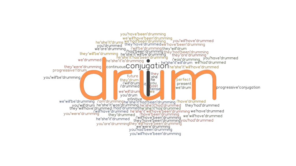 Drum Past Tense Verb Forms, Conjugate DRUM