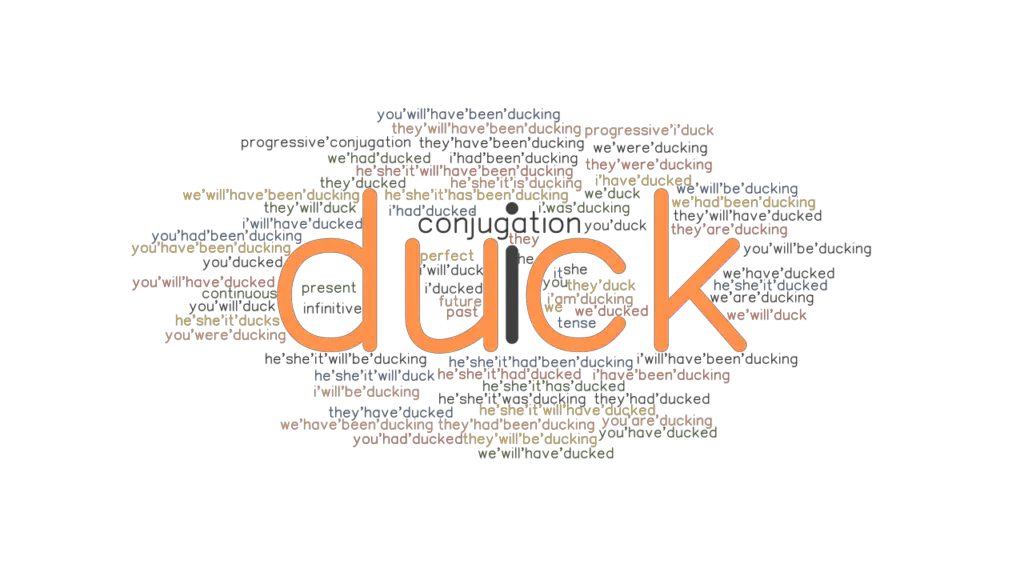 Duck Past Tense Verb Forms, Conjugate DUCK