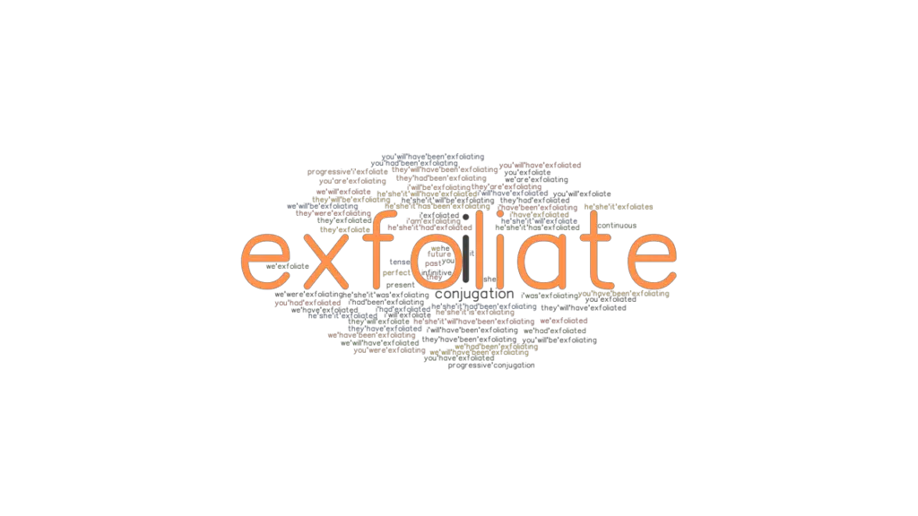 Exfoliate Past Tense Verb Forms, Conjugate EXFOLIATE