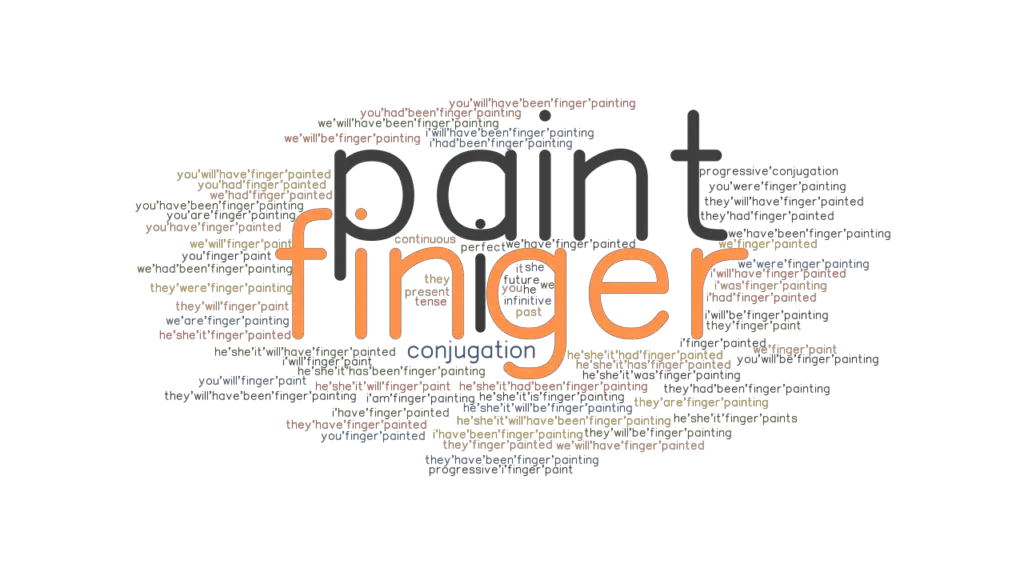 Fingerpaint Past Tense Verb Forms, Conjugate FINGERPAINT