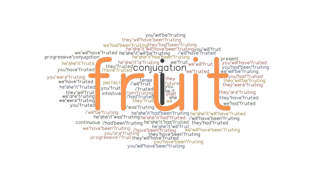 Fruit Past Tense Verb Forms, Conjugate FRUIT