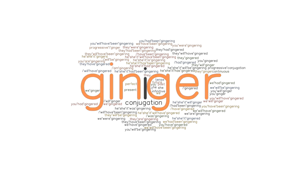 Ginger Past Tense Verb Forms, Conjugate GINGER