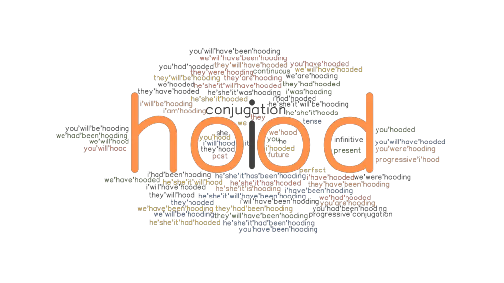 Hood Past Tense Verb Forms, Conjugate HOOD