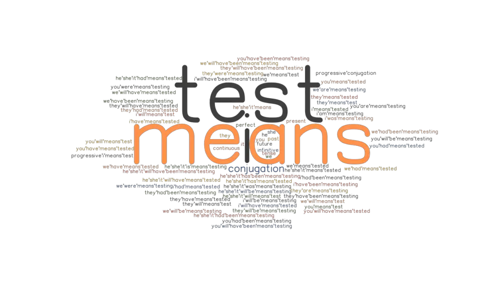 Meanstest Past Tense Verb Forms, Conjugate MEANSTEST