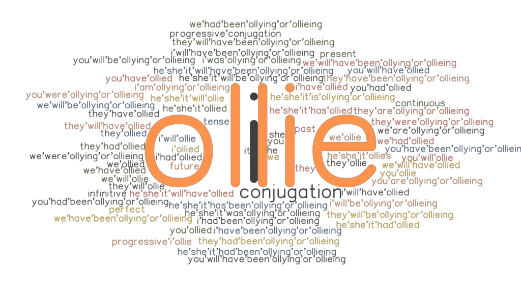 Ollie Past Tense Verb Forms, Conjugate OLLIE