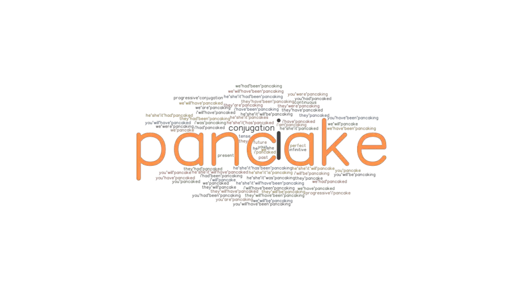 Pancake Past Tense Verb Forms, Conjugate PANCAKE