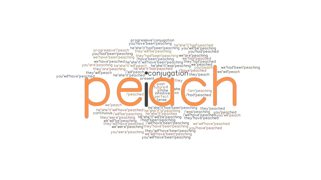 Peach Past Tense Verb Forms, Conjugate PEACH