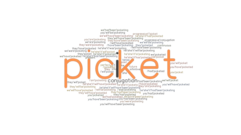 Picket Past Tense Verb Forms, Conjugate PICKET