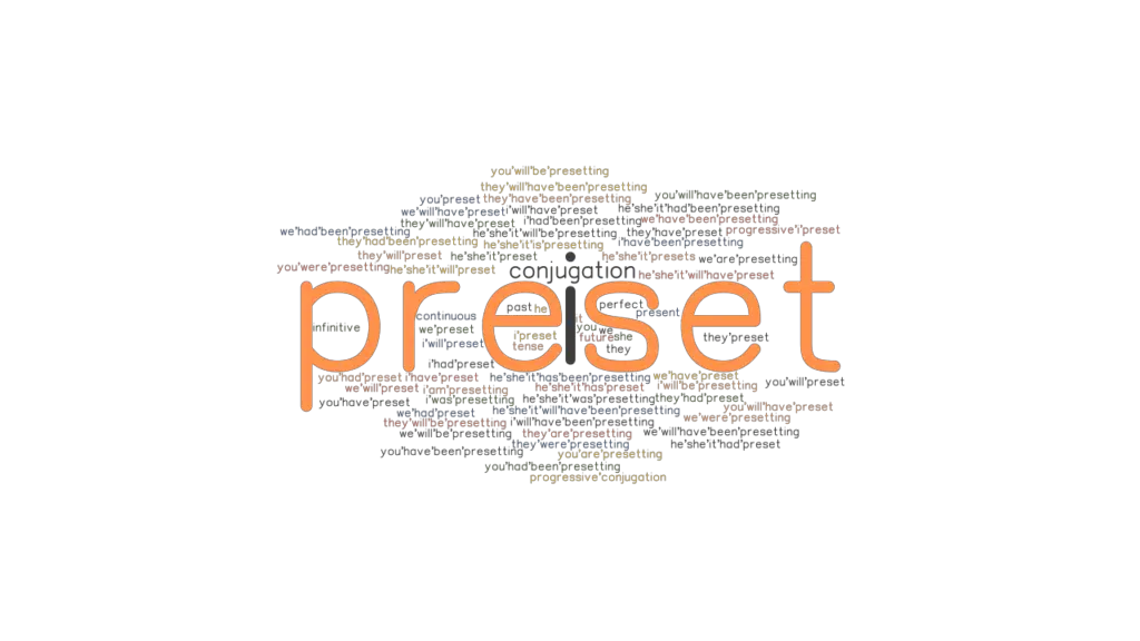 Preset Past Tense Verb Forms, Conjugate PRESET