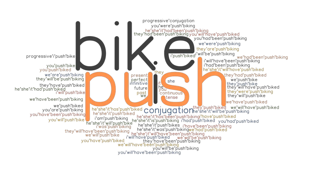 Pushbike Past Tense Verb Forms, Conjugate PUSHBIKE