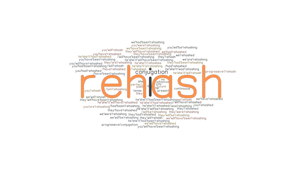 Rehash Past Tense Verb Forms, Conjugate REHASH