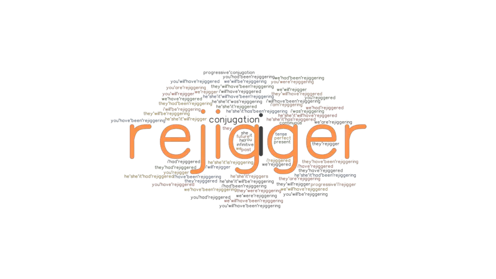 Rejigger Past Tense Verb Forms, Conjugate REJIGGER