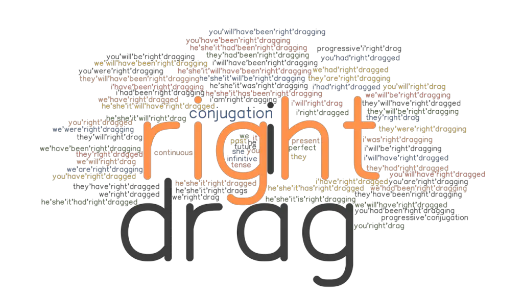 Rightdrag Past Tense Verb Forms, Conjugate RIGHTDRAG