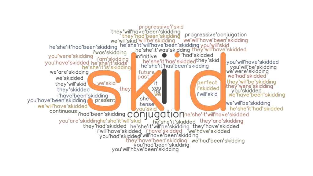 Skid Past Tense Verb Forms, Conjugate SKID