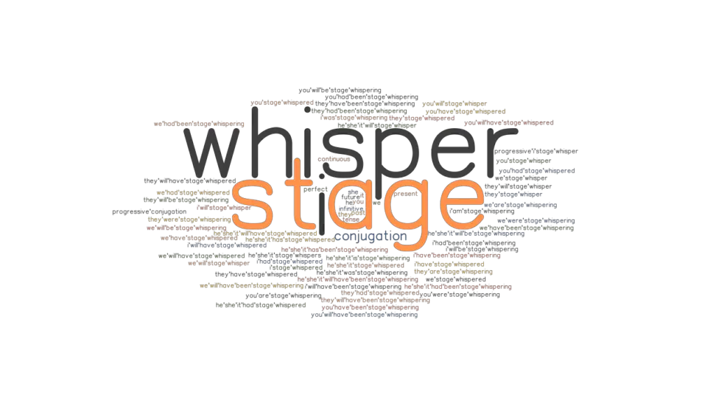 Stagewhisper Past Tense Verb Forms, Conjugate STAGEWHISPER