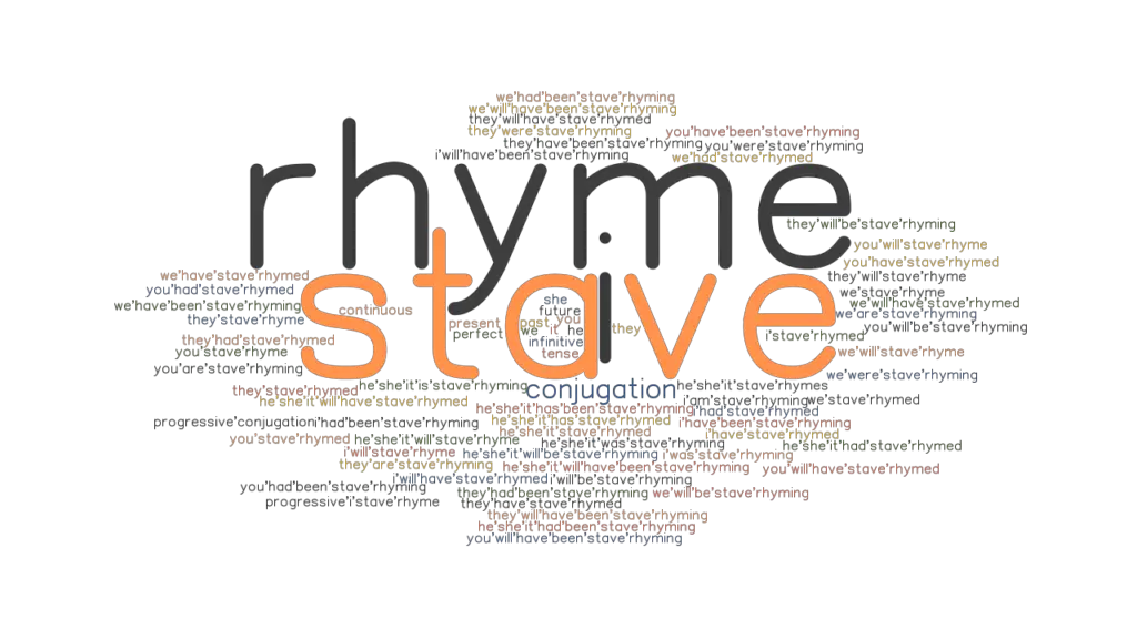 Staverhyme Past Tense Verb Forms, Conjugate STAVERHYME