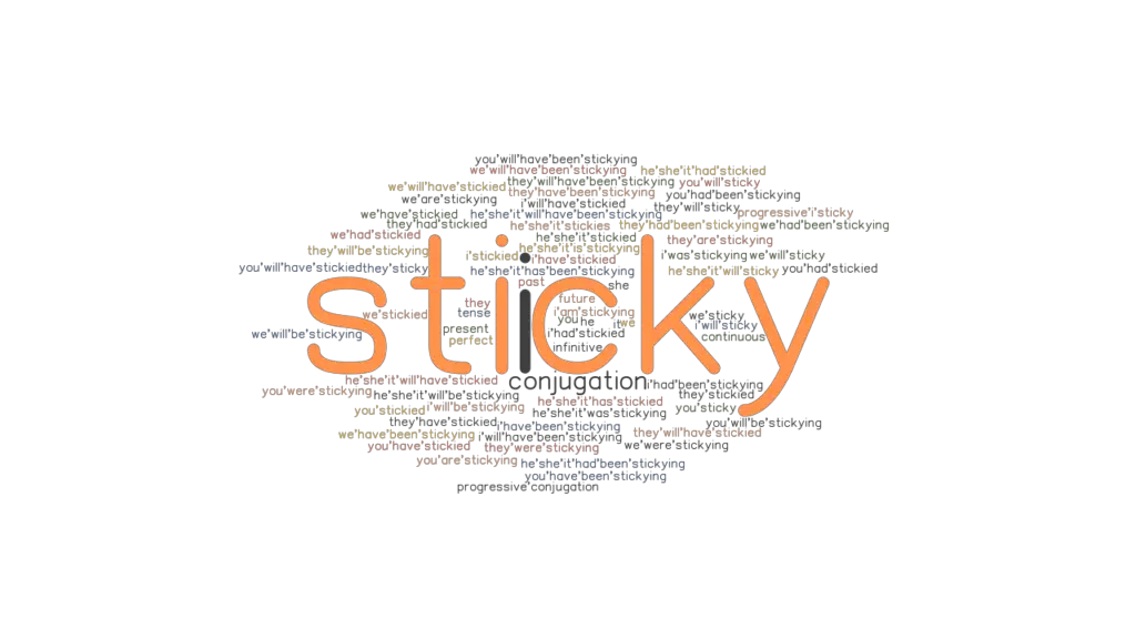 Sticky Past Tense Verb Forms, Conjugate STICKY