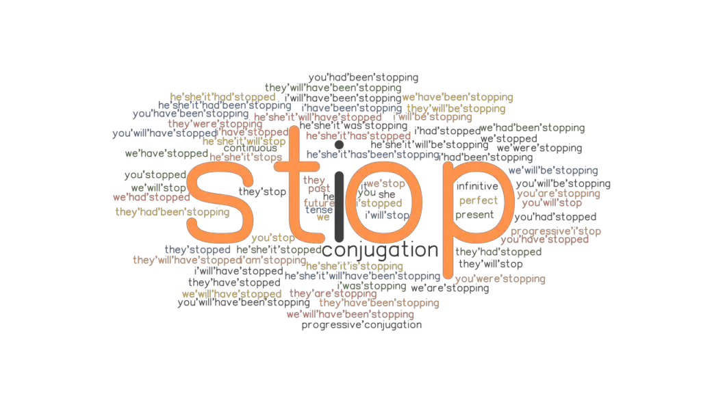 Stop Past Tense Verb Forms Conjugate STOP GrammarTOP