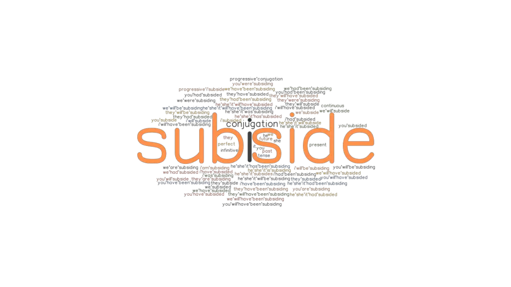 Subside Past Tense Verb Forms Conjugate SUBSIDE GrammarTOP