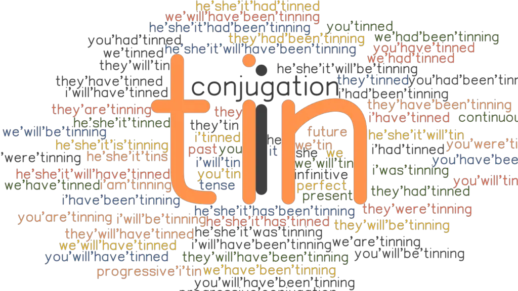 Tin Past Tense Verb Forms, Conjugate TIN
