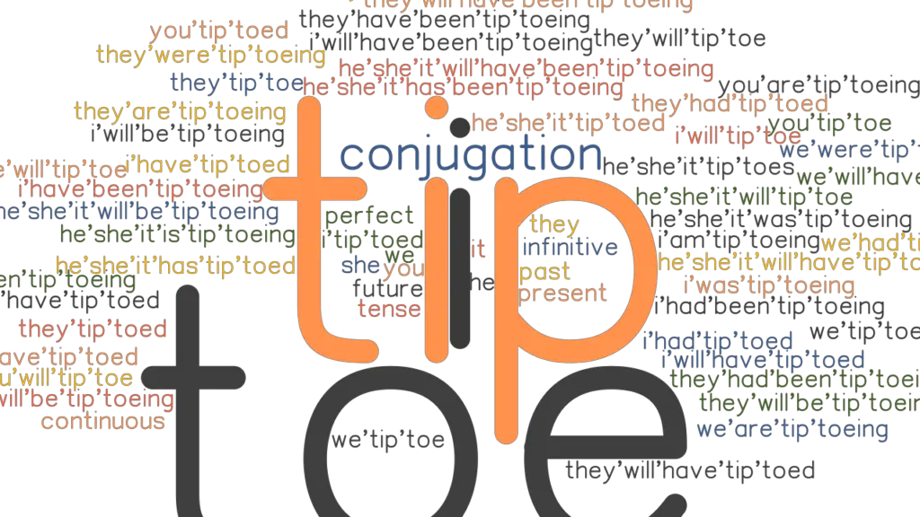 Tiptoe Past Tense Verb Forms, Conjugate TIPTOE