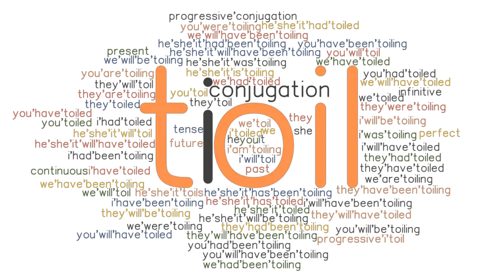 Toil Past Tense Verb Forms, Conjugate TOIL