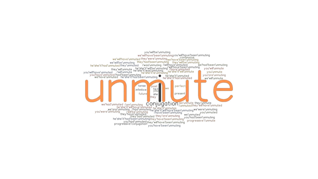 Unmute Past Tense Verb Forms, Conjugate UNMUTE